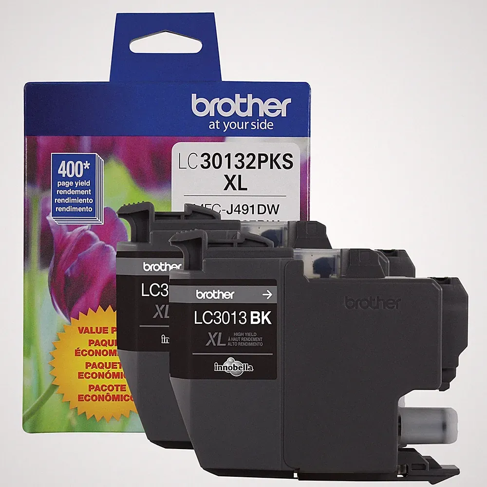 Brother LC30132PKS High-Yield Ink, 400 Page-Yield, Black, 2/Pack