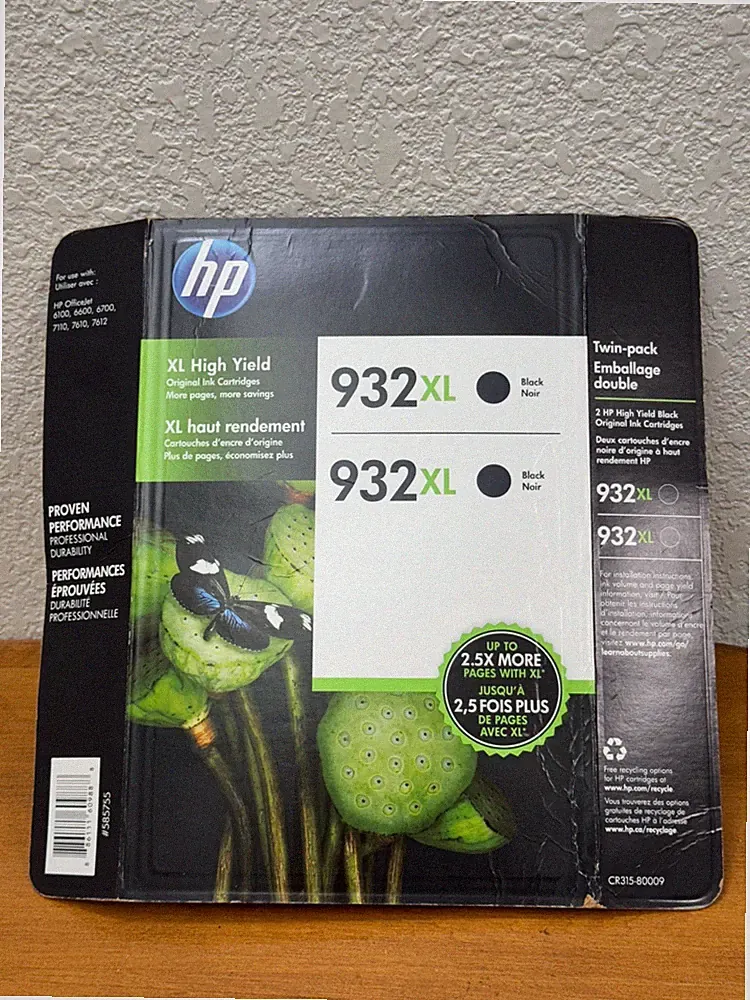HP 932XL Black Ink High Yield Printer Cartridge 2-Pack Sealed EXPIRED 12/2017