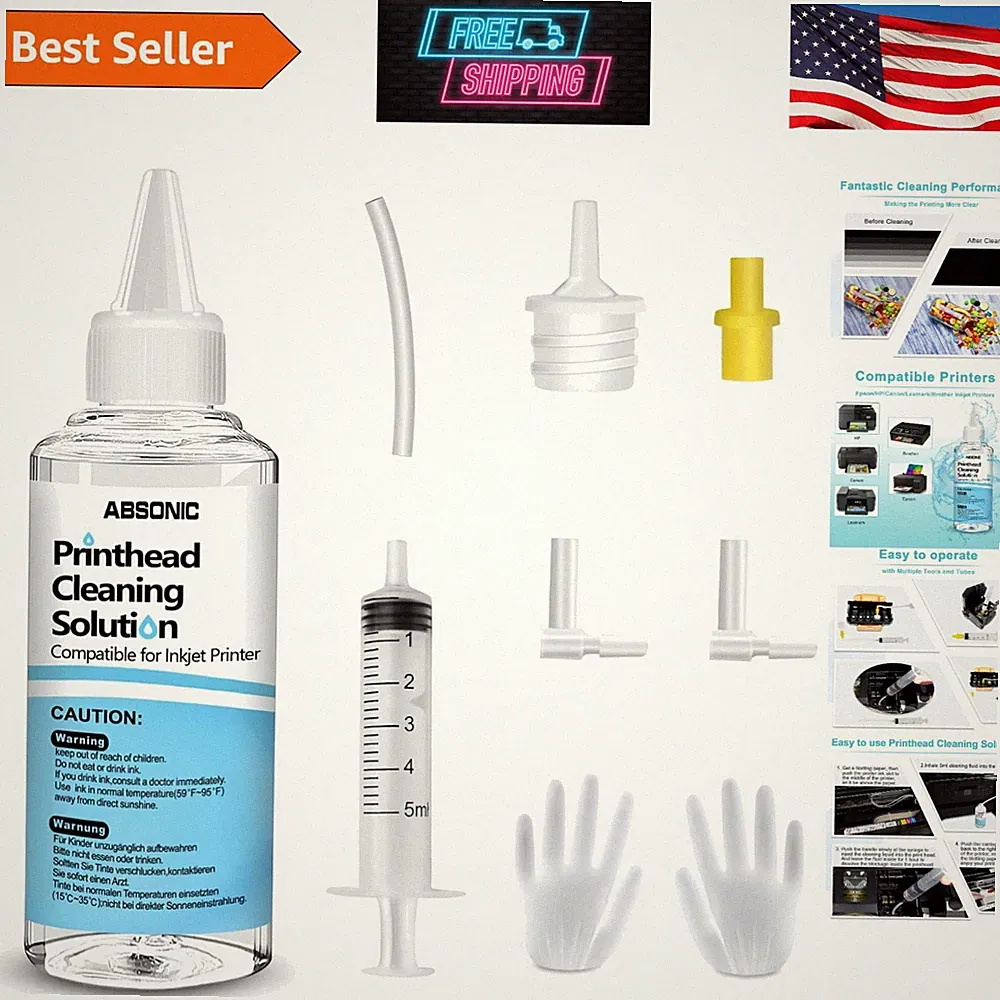 Universal 100mL Inkjet Printer Cleaning Kit - Clog-Free Print Quality ...